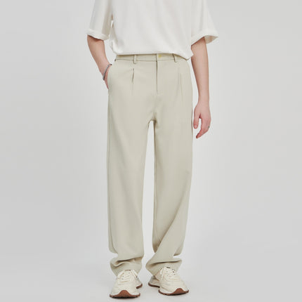 Anti-Wrinkle Woven Casual Loose Straight Drooping Suit Pants