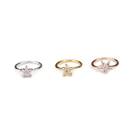 Cross border e-commerce hot selling zircon flower nose ring inlaid with zircon