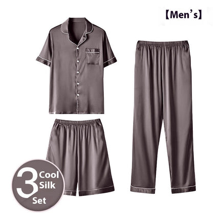 Ice Silk Home Wear Suit Men's Three-piece Suit
