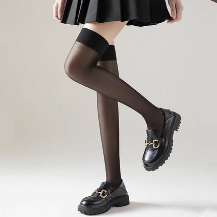 Thigh Stockings Women's Red Edge Black Edge Stockings Thin Black Silk