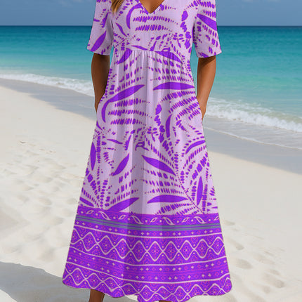 Women's Loose Fashion Printed Short Sleeve Dress