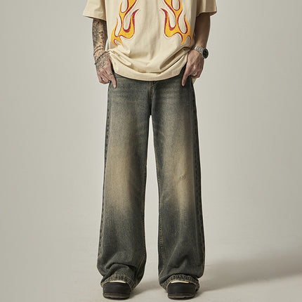 Straight Loose-fitting Wide-leg Trousers