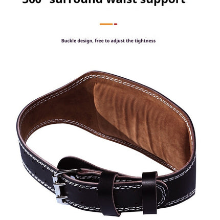 Cowhide Hard Pull Squat Strength Training Sports Belt Weightlifting Fitness Waist Support