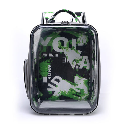Cartoon Space Capsule Travel Breathable Pet Backpack Transparent