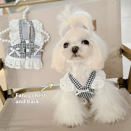 Thin Chest And Back Pet Dog Cat Clothes Traction Pastoral Skirt