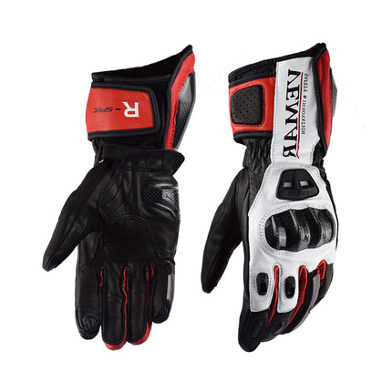Motorcycle Riding Leather Style Carbon Fiber Shell Anti-fall And Windproof Touch Screen Gloves