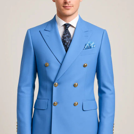 European And American Men's Suit Two-piece Double-breasted Wedding Party Singer Costume