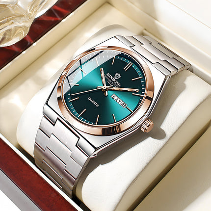 Fashion Stainless Steel Buckle Men's Business Casual Quartz Watch