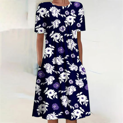 Casual Beach Dress Strap Type Loose Waist 3d Printed Dress