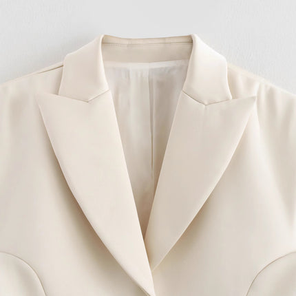 European And American Style Stylish Simple And Versatile Silk Satin Textured Suit Long Sleeve Jacket