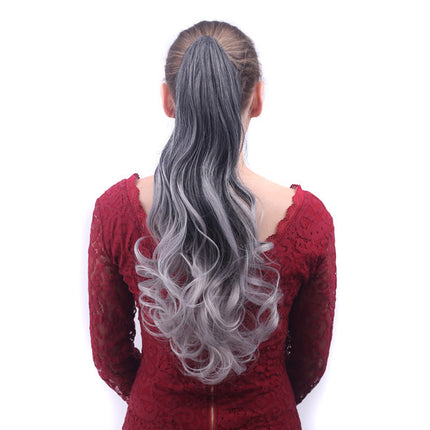 Colorful Gradient Color Clip Ponytail Wig