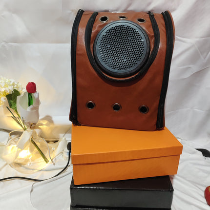 Leather pet carry backpack capsule