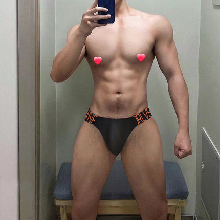 Men's Triangle Underwear High Fork Cotton Comfortable Low Waist Sports Anti-wear Leg Seamless Youth