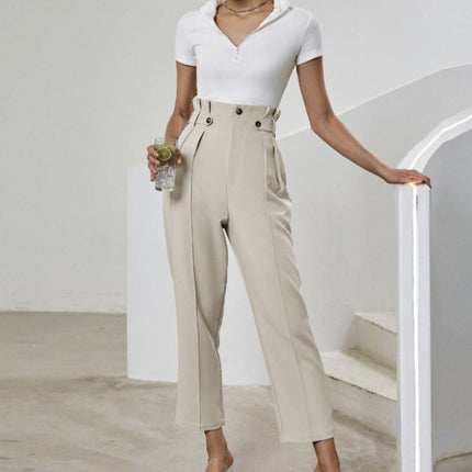 Ladies' Solid Color Casual Wide Leg Pants, Loose And Slimming, Versatile Straight Leg Pants