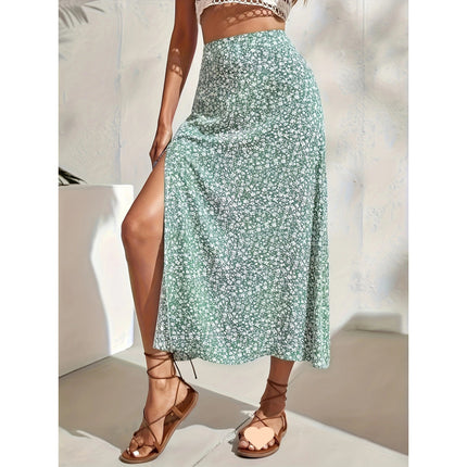 Floral Split New Chinese Style Skirt Fairy Dress For Women