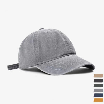 Retro Distressed Hat Women's Washed Denim Peaked Cap