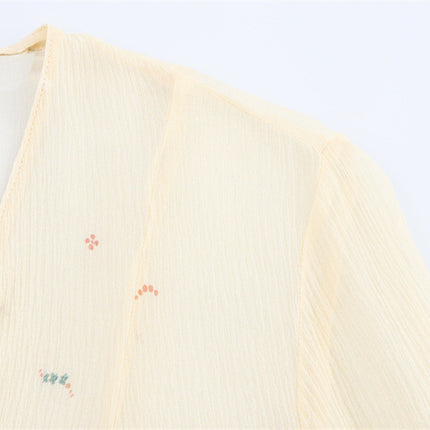 Spring And Summer Ethnic Style Floral Printed Silk Printed Shirt