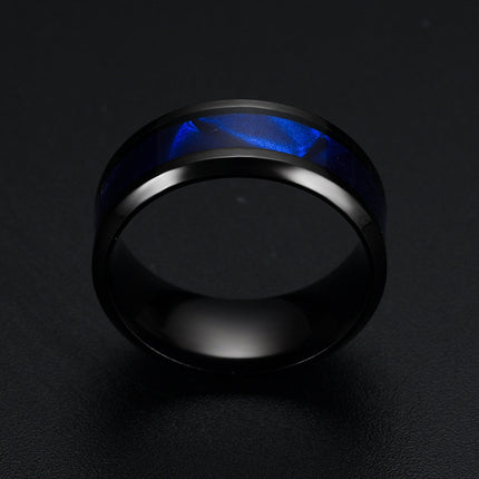 Blue Shell Titanium Steel Ring Fashion Personality Men And Women Ring