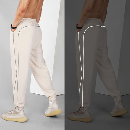 Running Training Reflective Ankle-tied Slim Fit Exercise Casual Pants Men