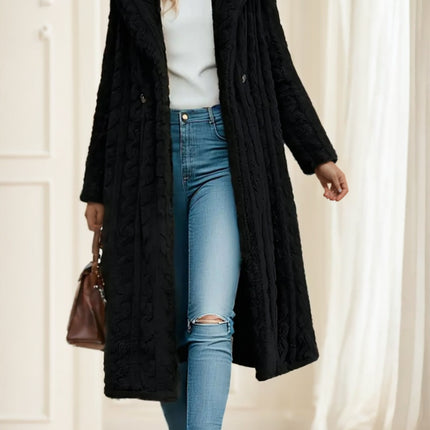 Elegant Black Long Coat For Women