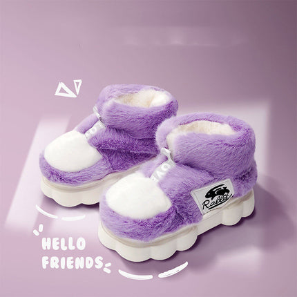 Ankle Wrap Cotton Slippers Women's Indoor Home