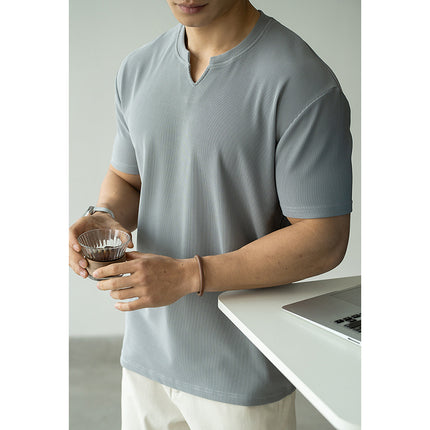 Solid Color Smooth Feeling Ice Silk Loose Sports Commuter Top