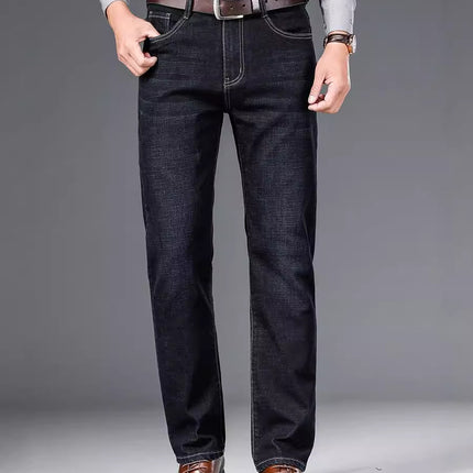 Men's Jeans Straight Loose Elastic Business Trousers