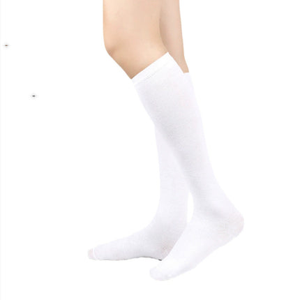 Black Cotton Knee-length Stripes Calf Socks