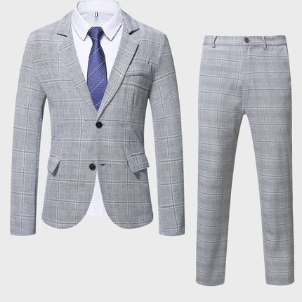 Men's Classic Check Blazer And Pants Set