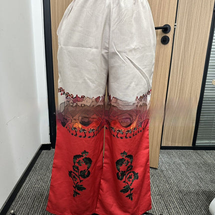 Vintage Printed Women's Fashionable Long Trousers