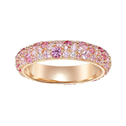 Gradient Diamond Ring Starry Sky Inlaid Rhinestone Ring Sweet Elegant Row Diamond