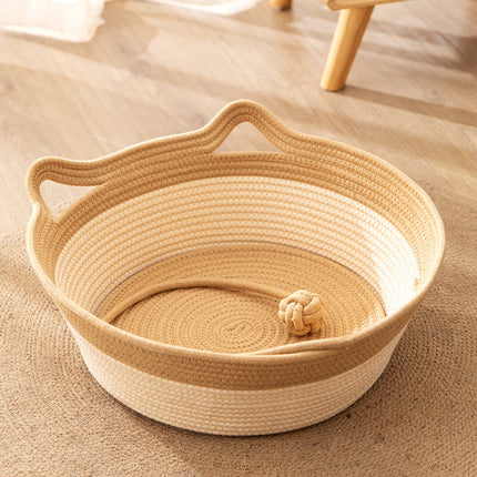 Coarse Linen Rattan Cat Nest Four Seasons Universal Bed Woven Cat Sleeping Mat