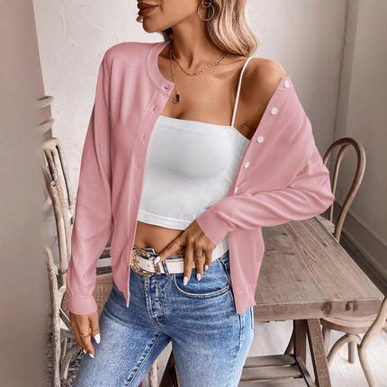 Women's Classic Slim Fit Slimming Long Sleeves Knitted Cardigan Outer Wear