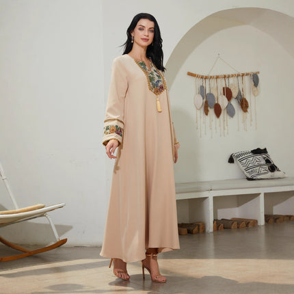 Patchwork Ethnic Style Abaiya Women's Dress