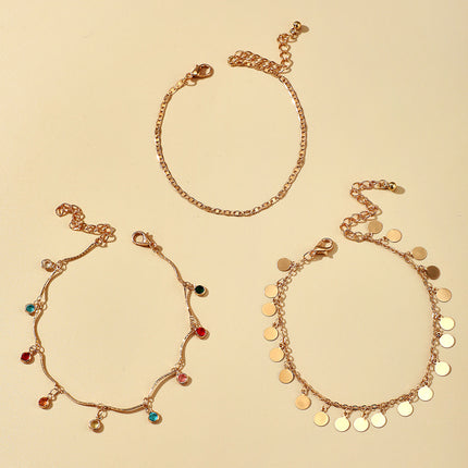 Colored Oil Drip Pendant Double Layer Foot Ornament