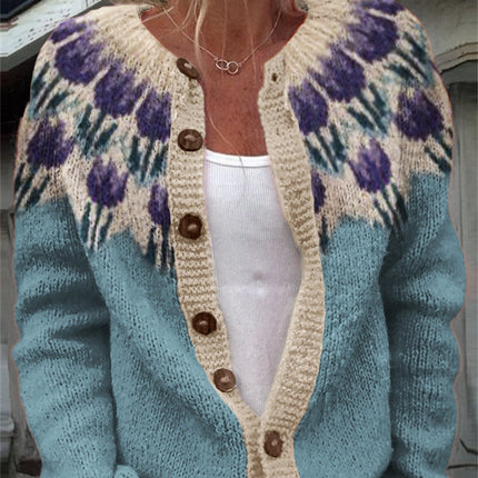 3D Digital Printing Cardigan Knitted Coat