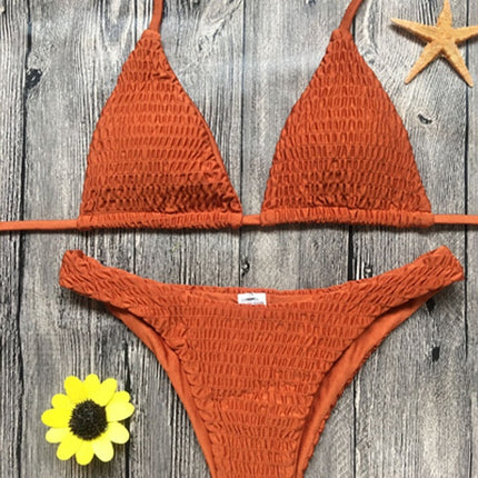 Swimsuit sexy pleated triangle bikini