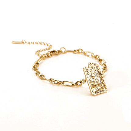 12 Tarot Card Series Fashion Trend Long Oval Link Chain Bracelet