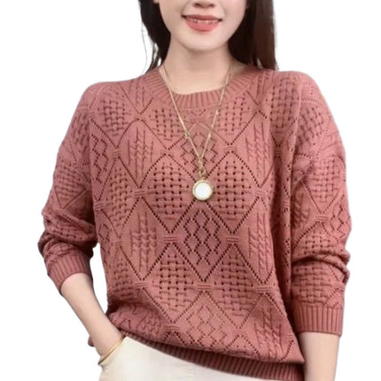 Loose Western Style Hollow Knitted Sweater