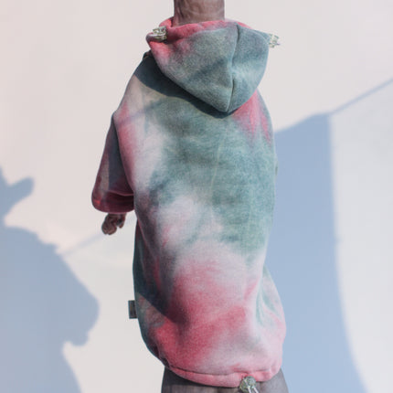 Pet Cats And Dogs Plus Velvet Warmth And Thick Tie-dye Hooded Sweater In Autumn And Winter