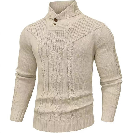 Stand Collar Classic Twisted Pullover Sweater