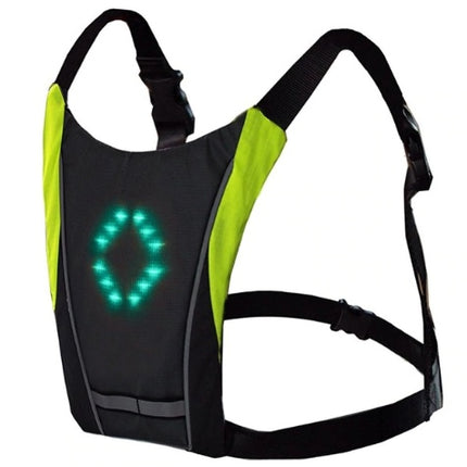 USB Rechargeable Reflective Vest Backpack with LED Turn Signal Light Remote Control Outdoor Sport Safety Bag Gear for Cycling