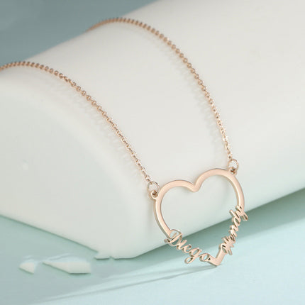 Love Sweater Lock Bone Chain Female Small Peach Heart
