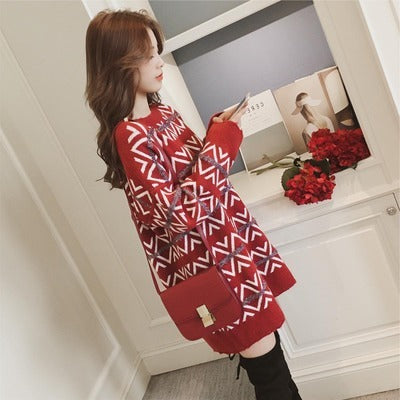 Pullover skirt women's long-sleeved sweater