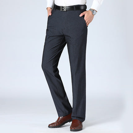 Men's Straight-leg Pants Loose High Waist Suit Pants