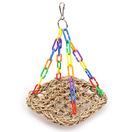 Toy Bird Grass Net Parrot Swing