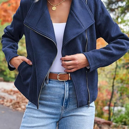 Fashion Casual Short Motorcycle Suede Jacket