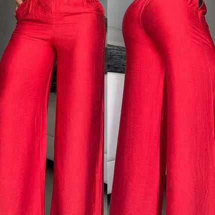 Wide Leg High Waist Loose And Slimming Metal Decorative Speakers Trousers