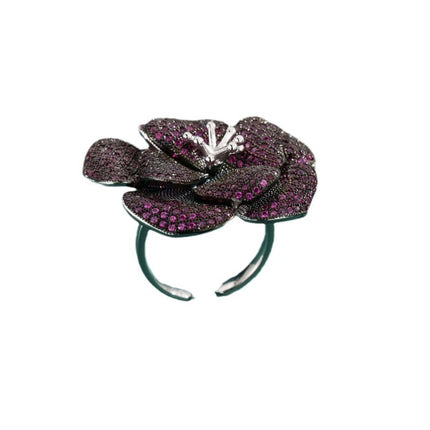 Europe And America Cross Border Classic French Ring Flower Rhinestone-embedded Zircon Bracelet