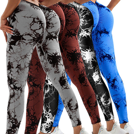 4 Pack Women's Scrunch Workout Leggings, High Waisted Butt Lifting Tie-dye V Back Waist Seamless Gym Yoga Leggings, Workout Leggings For Women Jada Leggings